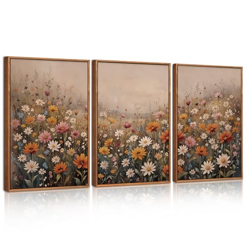 CHDITB 3 Stück Blumen Leinwand Wandkunst,Vintage Blumen Bilder mit Rahmen,Bunte Wildblumen Kunstdruck Poster Deko,Pflanzen Botanische Wanddekoration Wohnzimmer Schlafzimmer Zuhause Büro,30x40cm CHDITB 3 Stück Blumen Leinwand Wandkunst,Vintage Blumen Bilder mit Rahmen,Bunte Wildblumen Kunstdruck Poster Deko,Pflanzen Botanische Wanddekoration Wohnzimmer Schlafzimmer Zuhause Büro,30x40cm von CHDITB