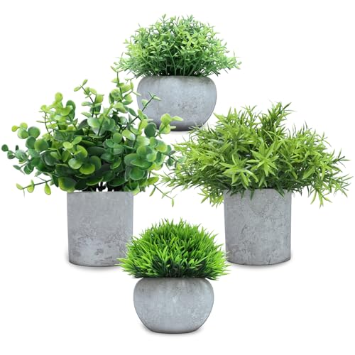 CHDITB 4 Stück Künstliche Pflanzen,Kunstpflanze Wie Echt, Künstliche Pflanzen im Topf Zimmerpflanzen,Kleine Kunstpflanze Eukalyptus Rosmarin Fake Plant Kleine Tischdeko Haus Balkon Büro Deko CHDITB 4 Stück Künstliche Pflanzen,Kunstpflanze Wie Echt, Künstliche Pflanzen im Topf Zimmerpflanzen,Kleine Kunstpflanze Eukalyptus Rosmarin Fake Plant Kleine Tischdeko Haus Balkon Büro Deko von CHDITB