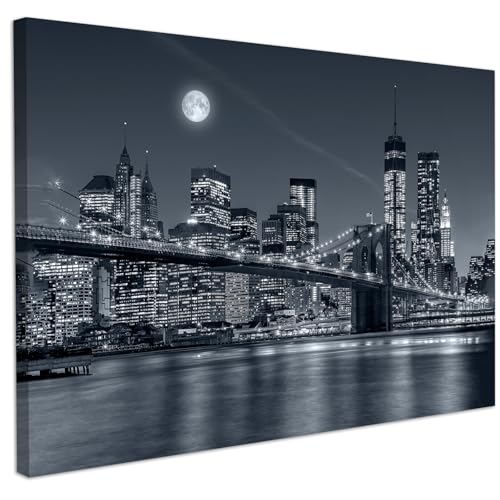 CHDITB Stadtlandschaft Bilder,Geschäftige Stadt Wandkunst,Moderne Stadtnächtliche Leinwandbild XXL ,New York Brooklyn Bridge Poster,Schwarz Weiß Stadt Wanddeko fur Wohnzimmer Schlafzimmer Büro,59*39cm CHDITB Stadtlandschaft Bilder,Geschäftige Stadt Wandkunst,Moderne Stadtnächtliche Leinwandbild XXL ,New York Brooklyn Bridge Poster,Schwarz Weiß Stadt Wanddeko fur Wohnzimmer Schlafzimmer Büro,59*39cm von CHDITB