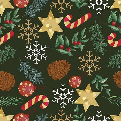 CHDITB Weihnachtsdekorationen,Winter Weihnachten Tapeten,Frohe Weihnachten Wandtattoos(44x300cm) Weihnachtsbaum Süßigkeiten Tapeten,Schneeflocken Aufkleber für Wand Neujahr Weihnachtsparty von CHDITB