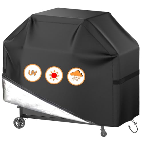 CHDRIKA 147.3 cm Heavy Duty BBQ Grill Abdeckung, Wasserdichtes & UV-beständiges Gewebe mit Belüftung, Universal Fit für Gas- und Holzkohlegrills von CHDRIKA