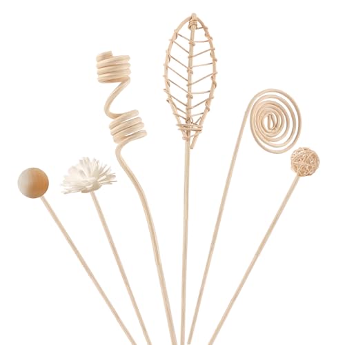 9 Stück Rattan-Diffusorstäbchen Set Duftstäbchen, 3 Formen Raumduft Stäbchen Natürlicher, Raumduft Diffuser für Zuhause, Büro, Hotel, Ätherische Öle Behälter, Langanhaltend von CHDZSW