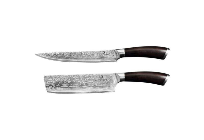 CHEF CUISINE International Kochmesser Chef Cuisine Damast Messer Nakiri Set 2 -tlg., Ebenholz von CHEF CUISINE International