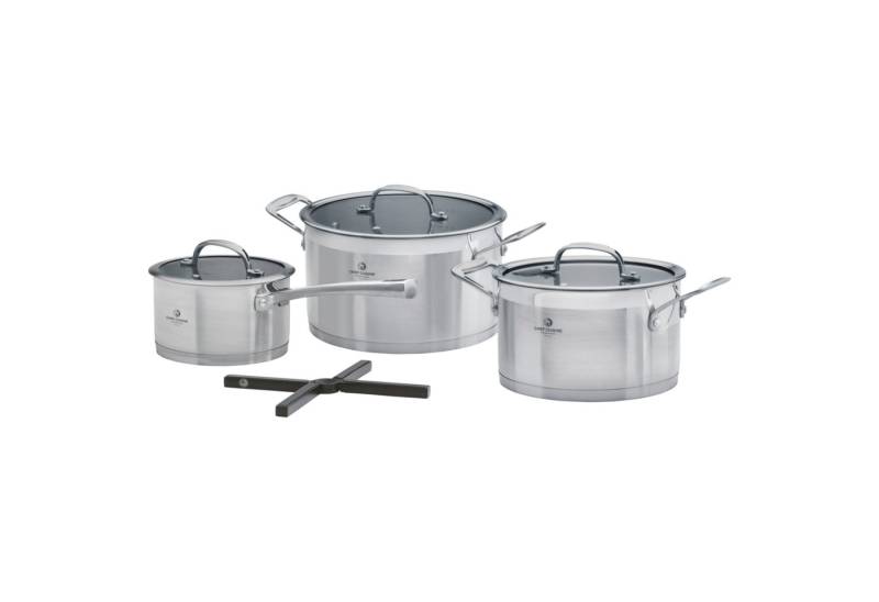 CHEF CUISINE International Topf-Set + gratis Topfuntersetzer, Edelstahl 18/10 (4-tlg) von CHEF CUISINE International