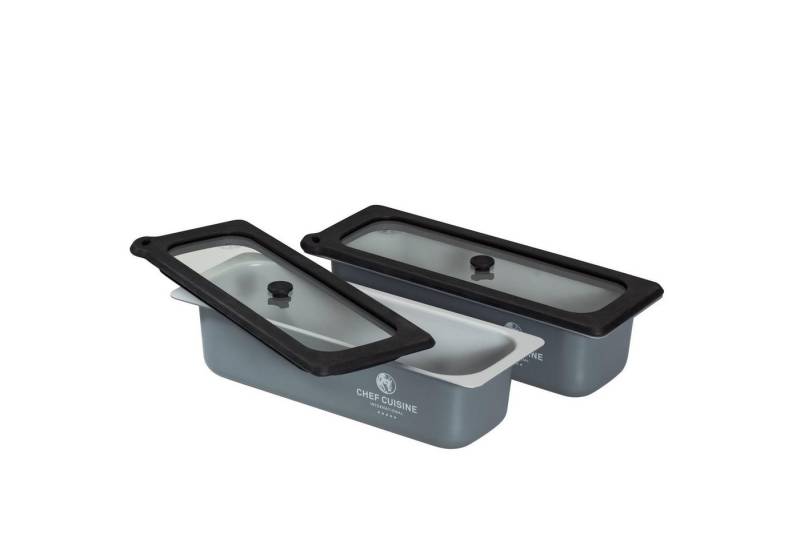 CHEF CUISINE International Vakuumbehälter Aufbewahrungscontainer mit Glasdeckel 2er Set Inkl. Vacuum Ventil, (4-tlg), TPFE antihaft-beschichtet von CHEF CUISINE International