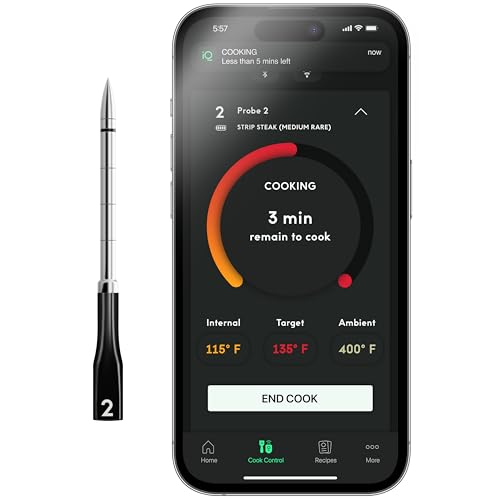 Chef iQ Smart Thermometer Add-on Nr. 2, Bluetooth/WiFi-fähig, ermöglicht die Überwachung von zwei Lebensmitteln auf einmal, für Grill, Backofen, Smoker, Luftfritteuse, Herd, muss mit Hub verwendet Chef iQ Smart Thermometer Add-on Nr. 2, Bluetooth/WiFi-fähig, ermöglicht die Überwachung von zwei Lebensmitteln auf einmal, für Grill, Backofen, Smoker, Luftfritteuse, Herd, muss mit Hub verwendet von CHEF iQ