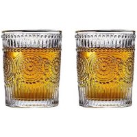 300ml Retro Vintage Trinkgläser Set Gold Kante 2 Gläser Cognac Whiskey Cocktail von CHEFFINGER