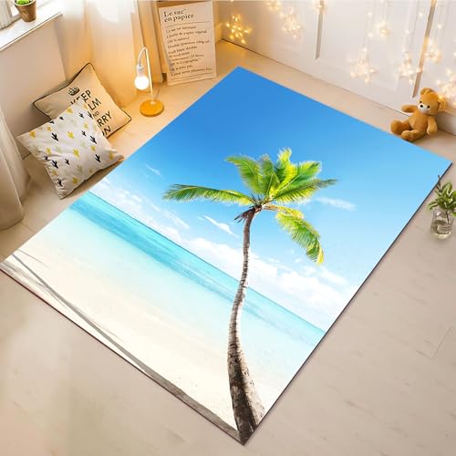 CHEFFS Strand Teppich Wohnzimmer 160x230cm Schlafzimmer Kinderteppich Kinderzimmer, Meeresstrand Teppich Kinder Spielteppich Wohnzimmerteppich Fur Schlafzimmer Dekoration(7,80X160CM) von CHEFFS