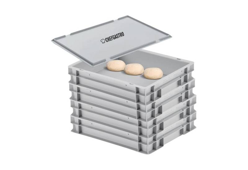 CHEFGASTRO® Stapelbox SparSet 4x Pizzaballenbox, 1x Deckel, 9L, Teigwanne für Pizzateig von CHEFGASTRO®