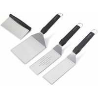 Chefgastro bbq Grillspachtel Plancha-Set, 4-teilig 3 Grillspachtel & 1 Grillschaber Edelstahl, Kunststoff von CHEFGASTRO - DIE BBQ-EXPERTEN