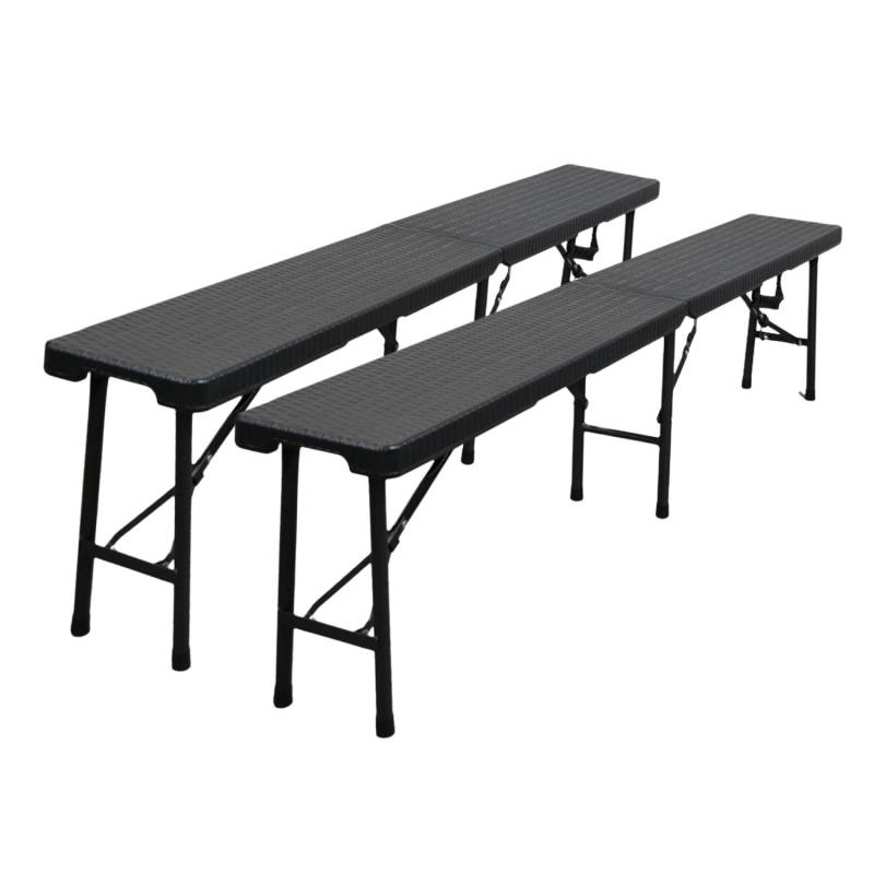 CHEFGASTRO 2er Set Bierbank Klappbar Klappbank Outdoor Wetterfest Mit Tragegriff Campingbank Faltbar 8 Personen Kunststoff Rattan Optik Schwarz CHEFGASTRO 2er Set Bierbank Klappbar Klappbank Outdoor Wetterfest Mit Tragegriff Campingbank Faltbar 8 Personen Kunststoff Rattan Optik Schwarz von CHEFGASTRO