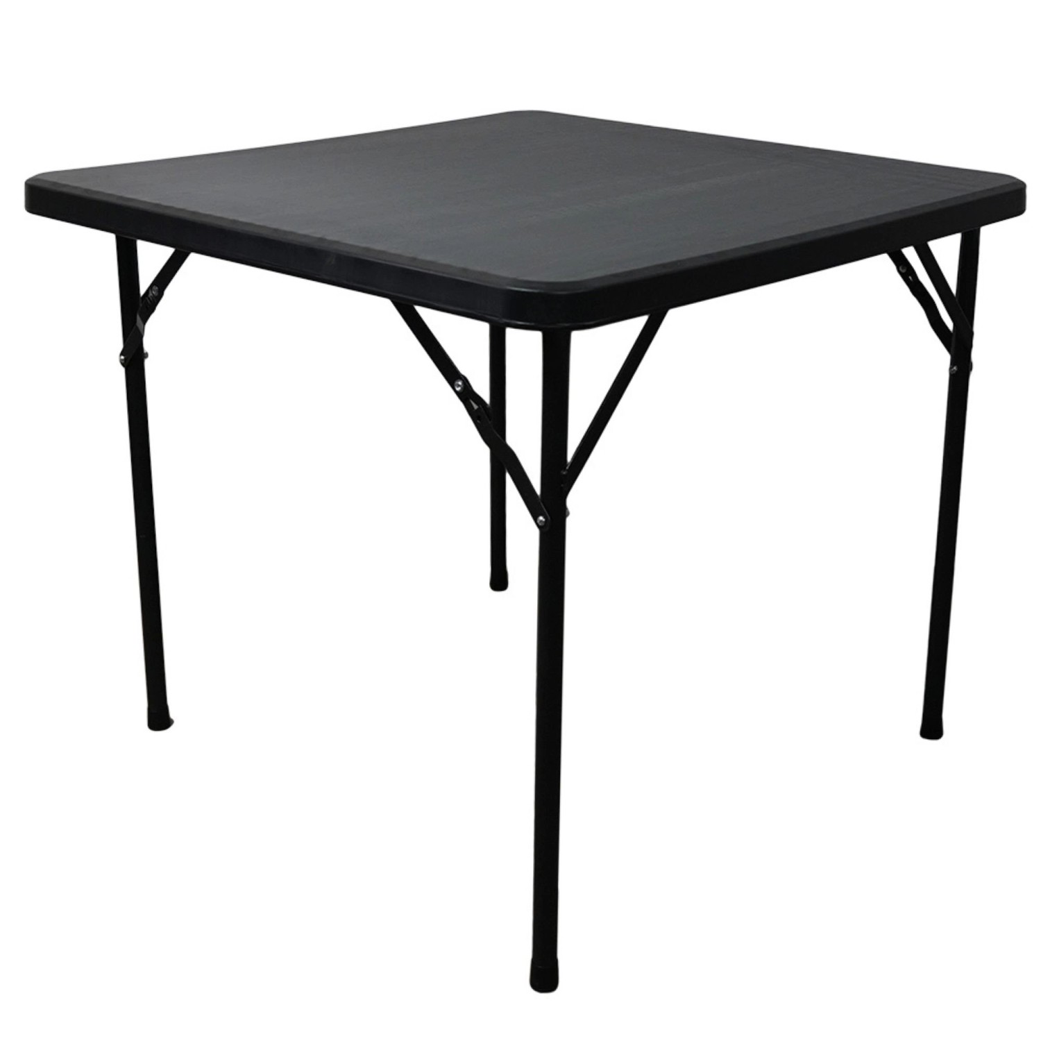 CHEFGASTRO Balkontisch Klappbar 86x86cm Gartentisch Wetterfest 4 Personen Kunststoff Schwarz Campingtisch Outdoor Klapptisch Bistrotisch von CHEFGASTRO