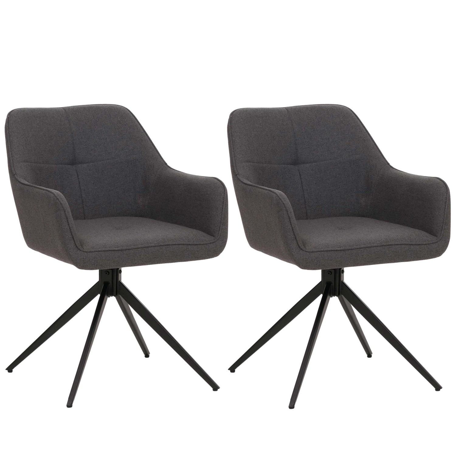CHEFGASTRO Esszimmerstuhl 2er-Set 80x53x59cm Sitzhöhe 41cm Stoff/Textil Grau von CHEFGASTRO