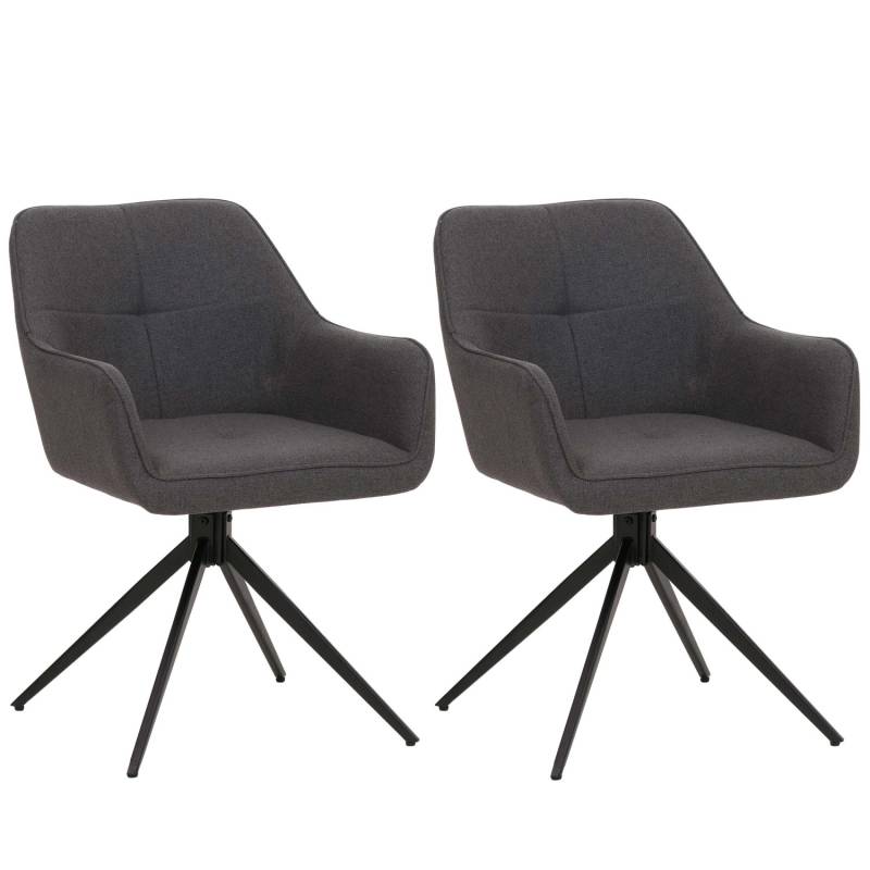 CHEFGASTRO Esszimmerstuhl 2er-Set 80x53x59cm Sitzhöhe 41cm Stoff/Textil Grau CHEFGASTRO Esszimmerstuhl 2er-Set 80x53x59cm Sitzhöhe 41cm Stoff/Textil Grau von CHEFGASTRO