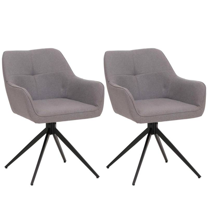 CHEFGASTRO Esszimmerstuhl 2er-Set 80x53x59cm Sitzhöhe 41cm Stoff/Textil Hellgrau von CHEFGASTRO