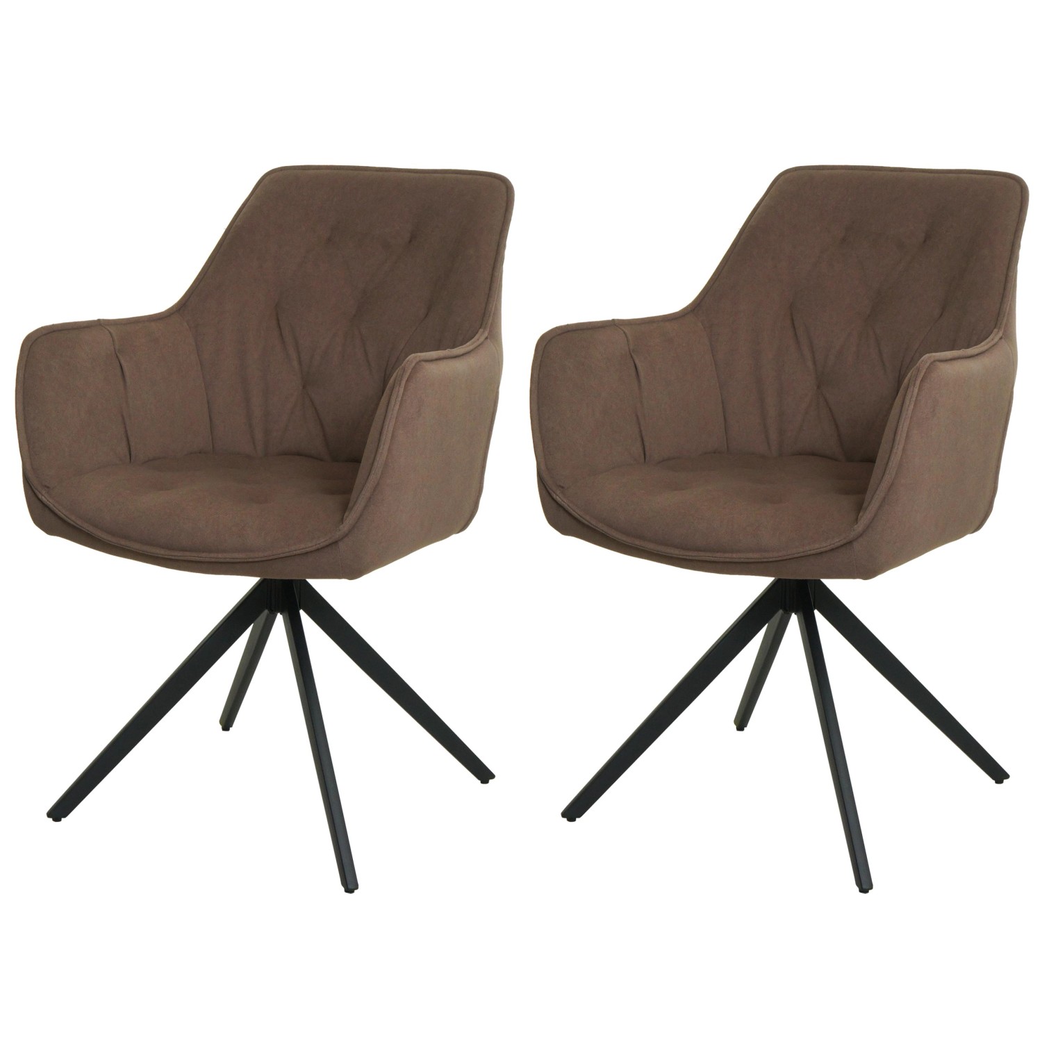 CHEFGASTRO Esszimmerstuhl 2er-Set 87x55x60cm Sitzhöhe 48cm Metall Stoff/Textil Braun CHEFGASTRO Esszimmerstuhl 2er-Set 87x55x60cm Sitzhöhe 48cm Metall Stoff/Textil Braun von CHEFGASTRO