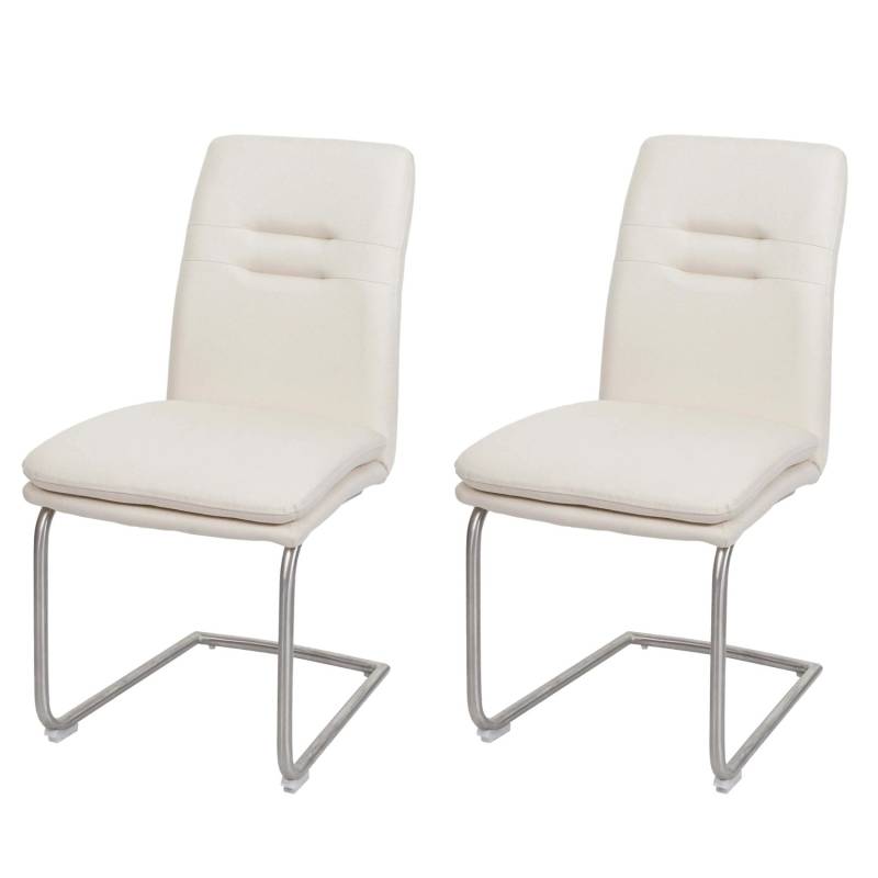 CHEFGASTRO Esszimmerstuhl 2er-Set 92x47x57cm Sitzhöhe 49cm Stoff/Textil Edelstahl Gebürstet Creme-Beige Freischwinger CHEFGASTRO Esszimmerstuhl 2er-Set 92x47x57cm Sitzhöhe 49cm Stoff/Textil Edelstahl Gebürstet Creme-Beige Freischwinger von CHEFGASTRO