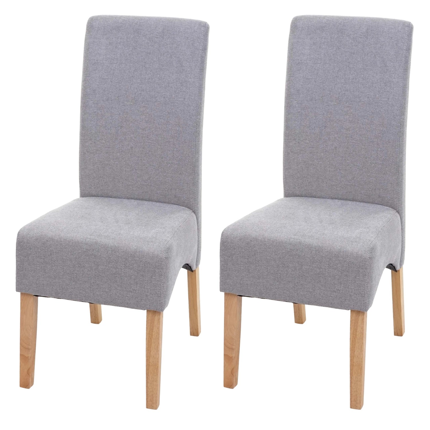 CHEFGASTRO Esszimmerstuhl 2er-Set Gepolstert 100x44x56cm Sitzhöhe 48cm Stoff/Textil Hellgrau Helle Beine von CHEFGASTRO