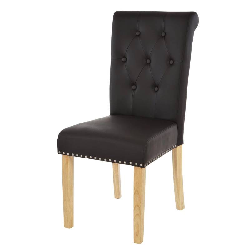 CHEFGASTRO Esszimmerstuhl 2er-Set Gepolstert 98x47x62cm Sitzhöhe 42cm Nieten Kunstleder Helle Beine Schwarz CHEFGASTRO Esszimmerstuhl 2er-Set Gepolstert 98x47x62cm Sitzhöhe 42cm Nieten Kunstleder Helle Beine Schwarz von CHEFGASTRO