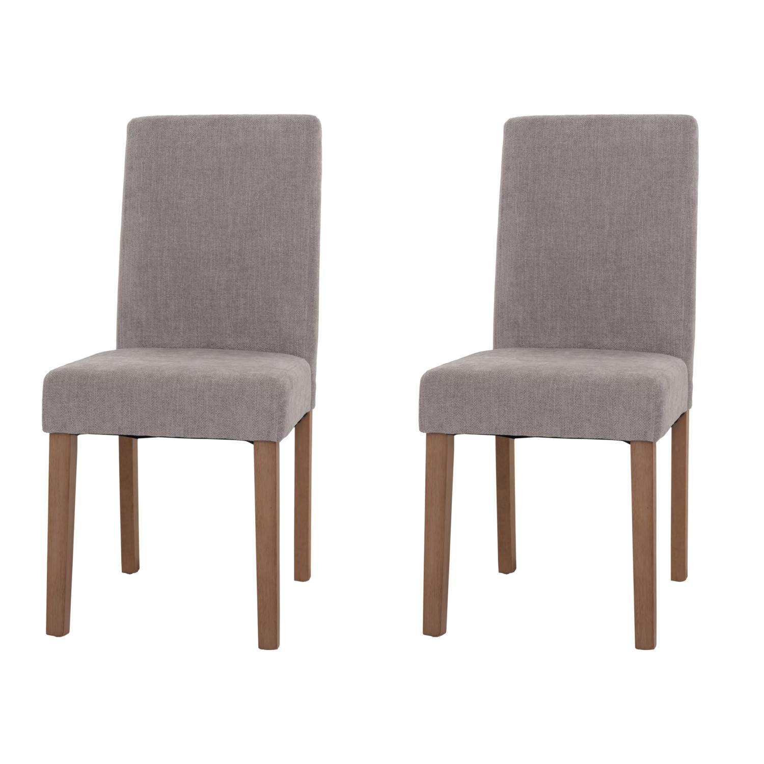 CHEFGASTRO Esszimmerstuhl 2er-Set Klassisch & Zeitlos 90x42x50cm Sitzhöhe 47cm Stoff/Textil Chenille Holz Naturfarbene Beine Hellgrau von CHEFGASTRO