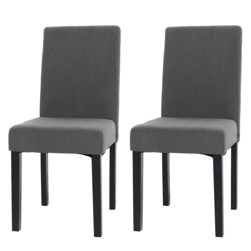 CHEFGASTRO Esszimmerstuhl 2er-Set Klassisch & Zeitlos 90x42x50cm Sitzhöhe 47cm Stoff/Textil Cord Holz Dunkle Beine Dunkelgrau CHEFGASTRO Esszimmerstuhl 2er-Set Klassisch & Zeitlos 90x42x50cm Sitzhöhe 47cm Stoff/Textil Cord Holz Dunkle Beine Dunkelgrau von CHEFGASTRO