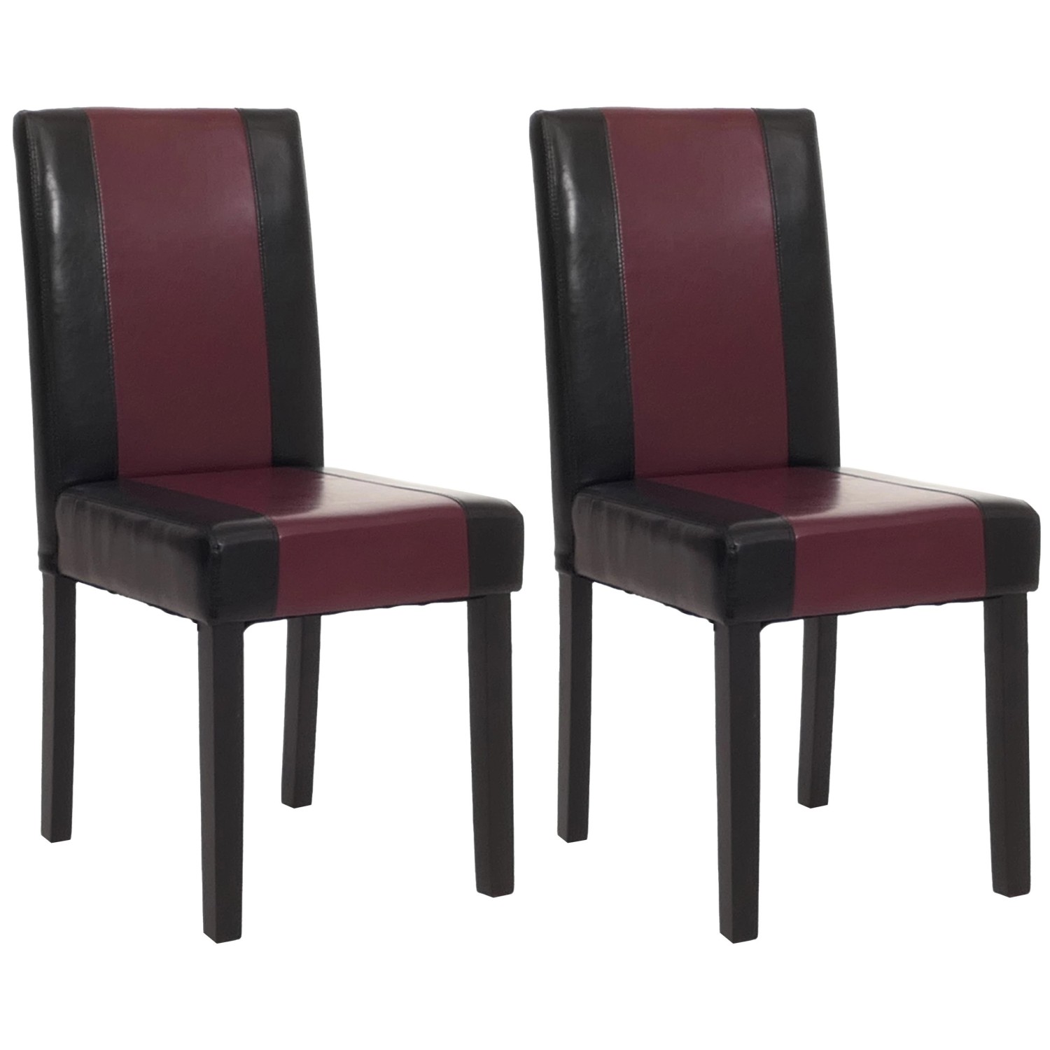 CHEFGASTRO Esszimmerstuhl 2er-Set Klassisch & Zeitlos 90x43x56cm Sitzhöhe 45cm Kunstleder Dunkle Beine Schwarz-Rot CHEFGASTRO Esszimmerstuhl 2er-Set Klassisch & Zeitlos 90x43x56cm Sitzhöhe 45cm Kunstleder Dunkle Beine Schwarz-Rot von CHEFGASTRO