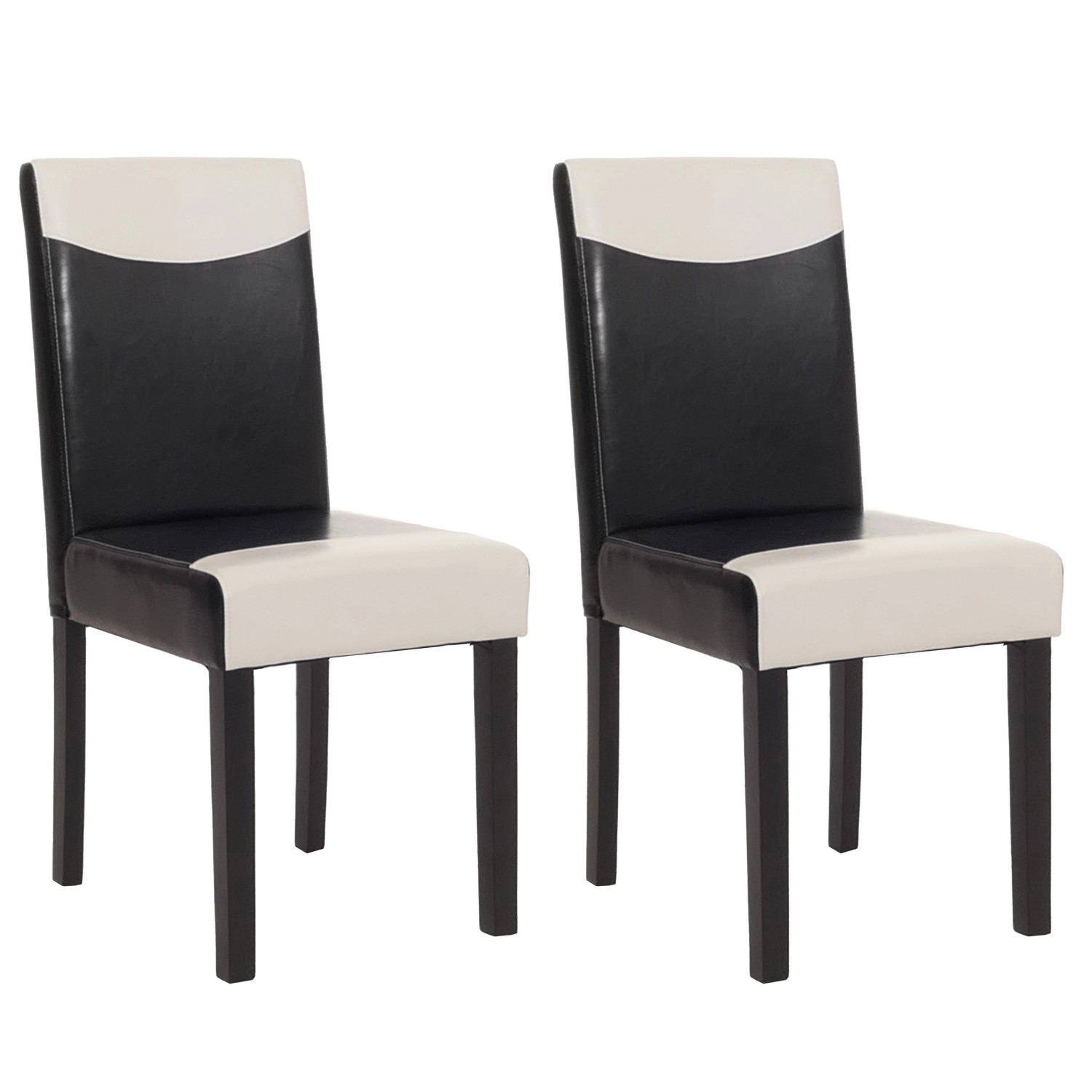 CHEFGASTRO Esszimmerstuhl 2er-Set Klassisch & Zeitlos 90x43x56cm Sitzhöhe 45cm Kunstleder Dunkle Beine Schwarz-Weiß CHEFGASTRO Esszimmerstuhl 2er-Set Klassisch & Zeitlos 90x43x56cm Sitzhöhe 45cm Kunstleder Dunkle Beine Schwarz-Weiß von CHEFGASTRO