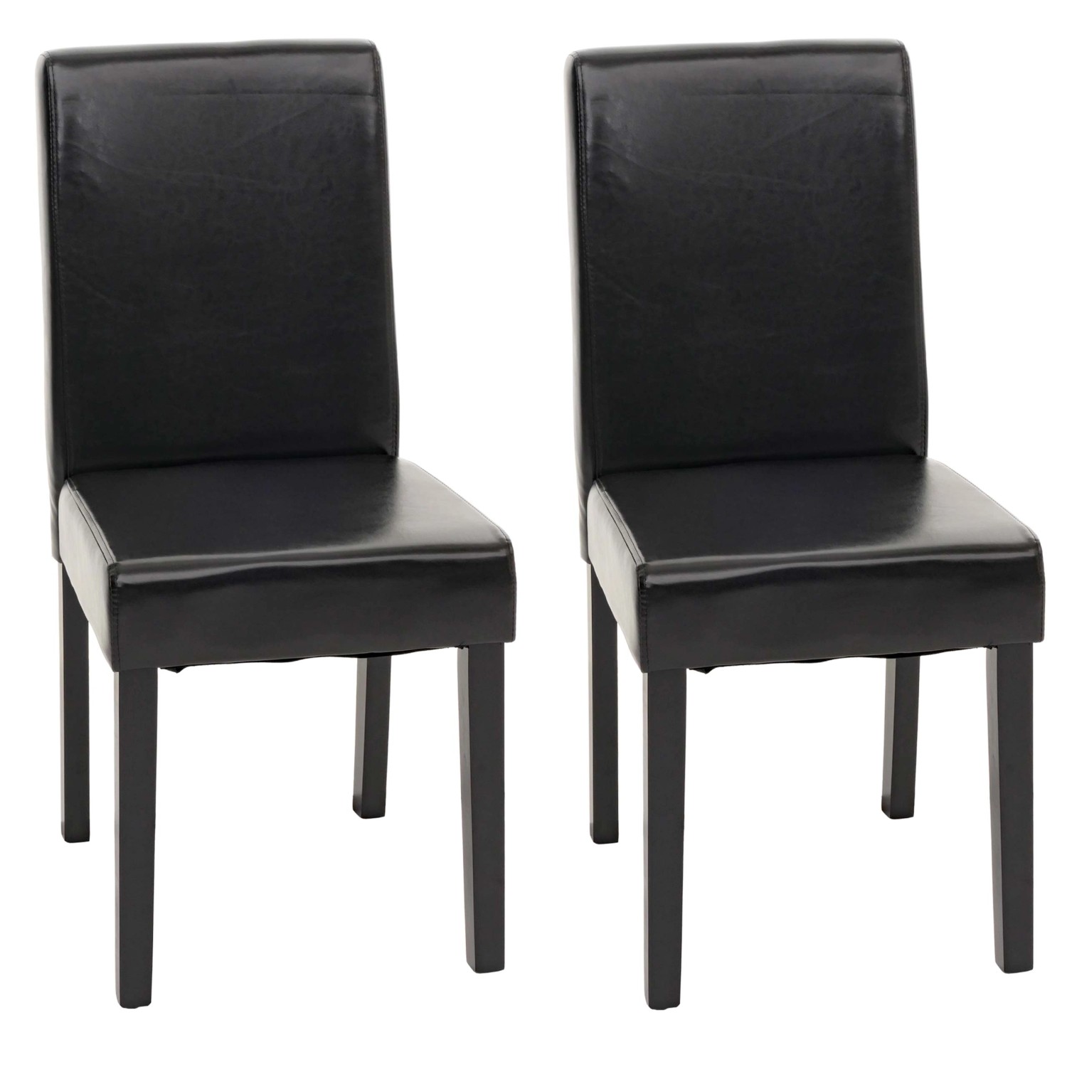 CHEFGASTRO Esszimmerstuhl 2er-Set Klassisch & Zeitlos 90x43x56cm Sitzhöhe 45cm Leder Dunkle Beine Schwarz von CHEFGASTRO