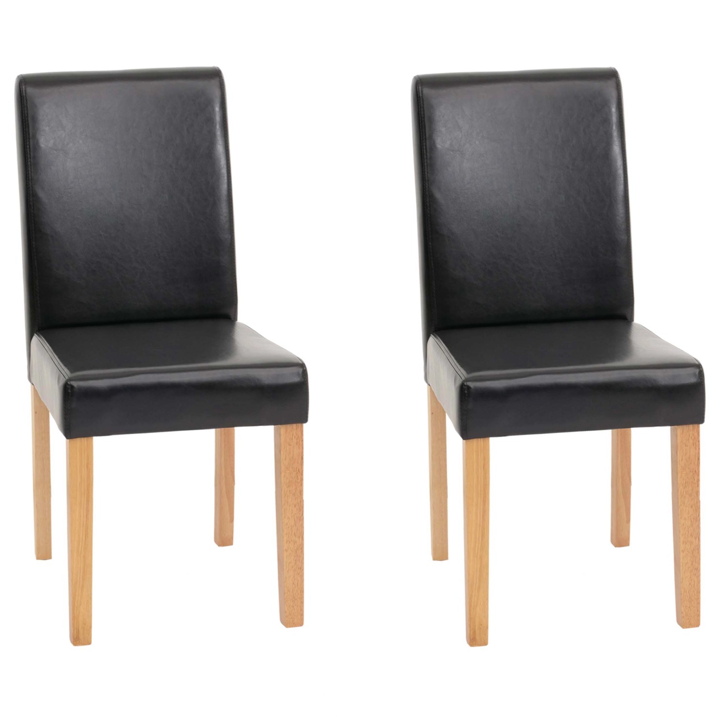 CHEFGASTRO Esszimmerstuhl 2er-Set Klassisch & Zeitlos 90x43x56cm Sitzhöhe 45cm Leder Helle Beine Schwarz von CHEFGASTRO