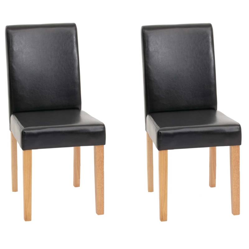 CHEFGASTRO Esszimmerstuhl 2er-Set Klassisch & Zeitlos 90x43x56cm Sitzhöhe 45cm Leder Helle Beine Schwarz von CHEFGASTRO