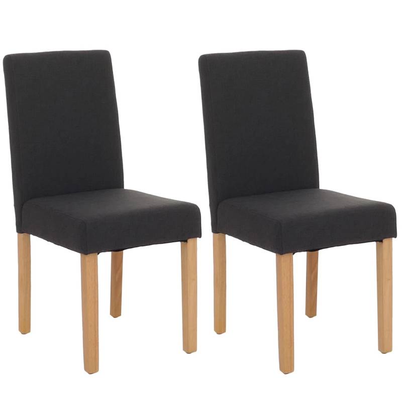 CHEFGASTRO Esszimmerstuhl 2er-Set Klassisch & Zeitlos 90x43x56cm Sitzhöhe 45cm Textil Helle Beine Schwarz von CHEFGASTRO