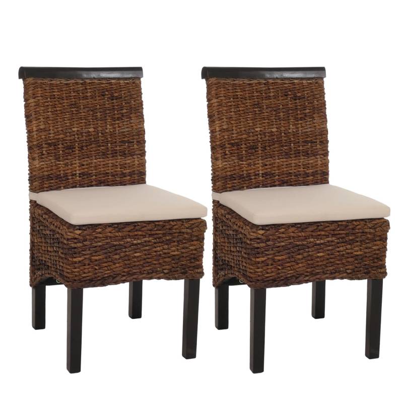 CHEFGASTRO Esszimmerstuhl 2er-Set Korbstuhl Stuhl Bananengeflecht 93x47x43cm Sitzhöhe 47cm Dunkel Mit Kissen CHEFGASTRO Esszimmerstuhl 2er-Set Korbstuhl Stuhl Bananengeflecht 93x47x43cm Sitzhöhe 47cm Dunkel Mit Kissen von CHEFGASTRO