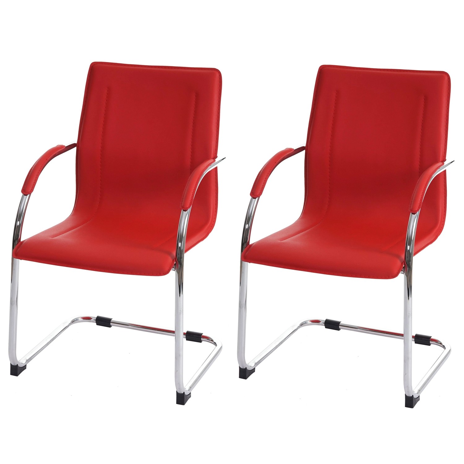 CHEFGASTRO Esszimmerstuhl 2er-Set Sammy 93x56x56cm Sitzhöhe 47cm Stahl Rot Freischwinger CHEFGASTRO Esszimmerstuhl 2er-Set Sammy 93x56x56cm Sitzhöhe 47cm Stahl Rot Freischwinger von CHEFGASTRO