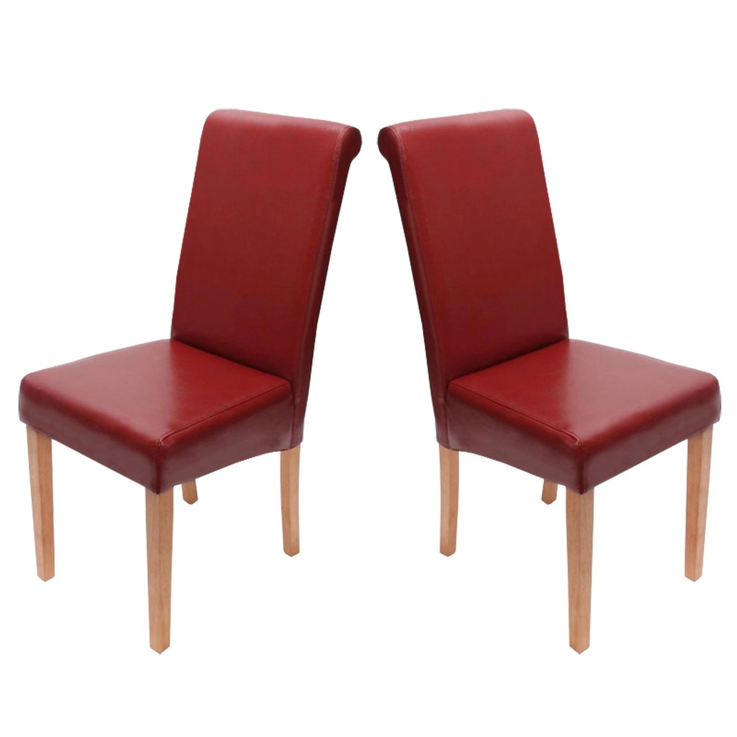 CHEFGASTRO Esszimmerstuhl 2er-Set99x41x60cm Sitzhöhe 47cm Leder Rot Helle Beine CHEFGASTRO Esszimmerstuhl 2er-Set99x41x60cm Sitzhöhe 47cm Leder Rot Helle Beine von CHEFGASTRO
