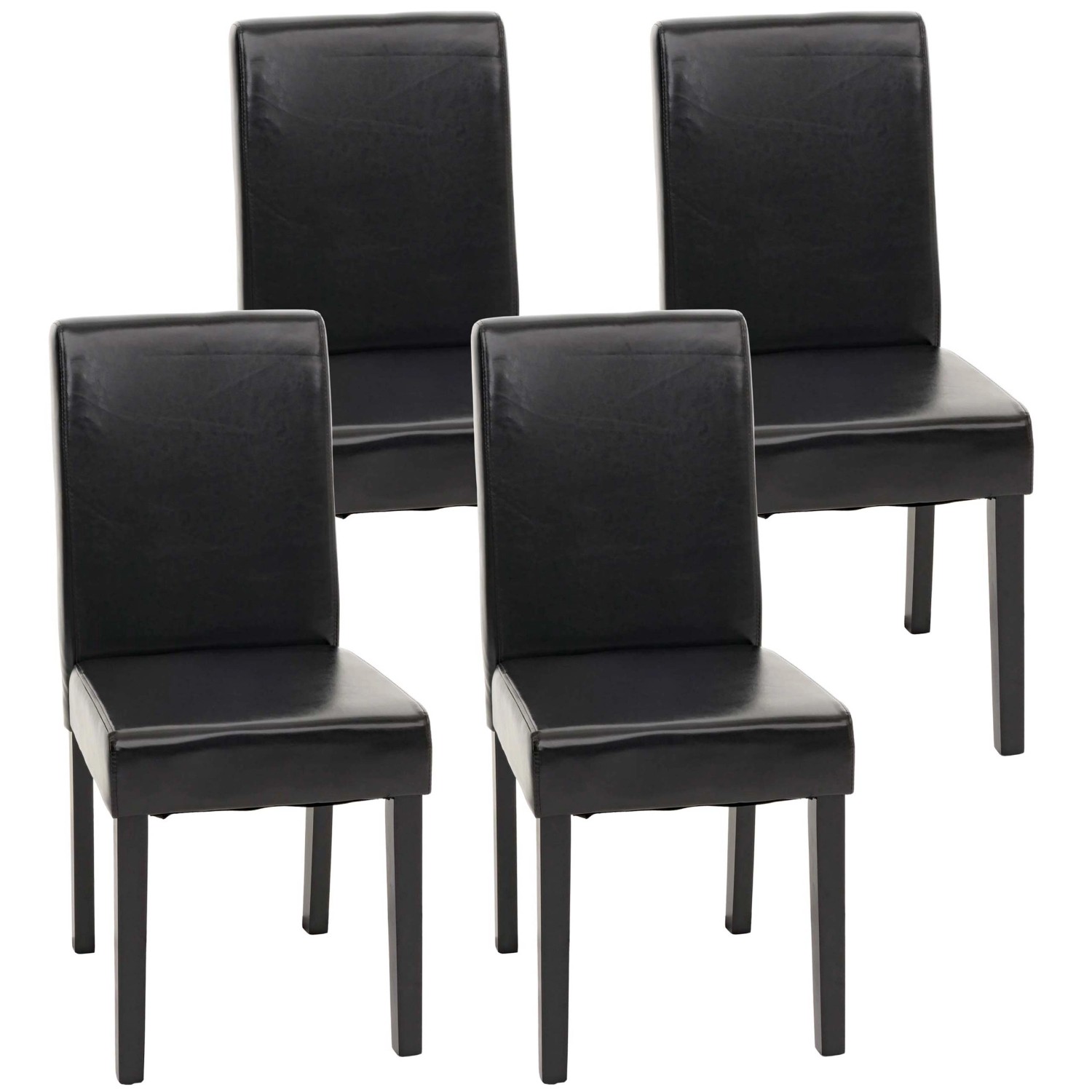CHEFGASTRO Esszimmerstuhl 4er-Set Klassisch & Zeitlos 90x43x56cm Kunstleder Sitzhöhe 45cm Schwarz Dunkle Beine CHEFGASTRO Esszimmerstuhl 4er-Set Klassisch & Zeitlos 90x43x56cm Kunstleder Sitzhöhe 45cm Schwarz Dunkle Beine von CHEFGASTRO