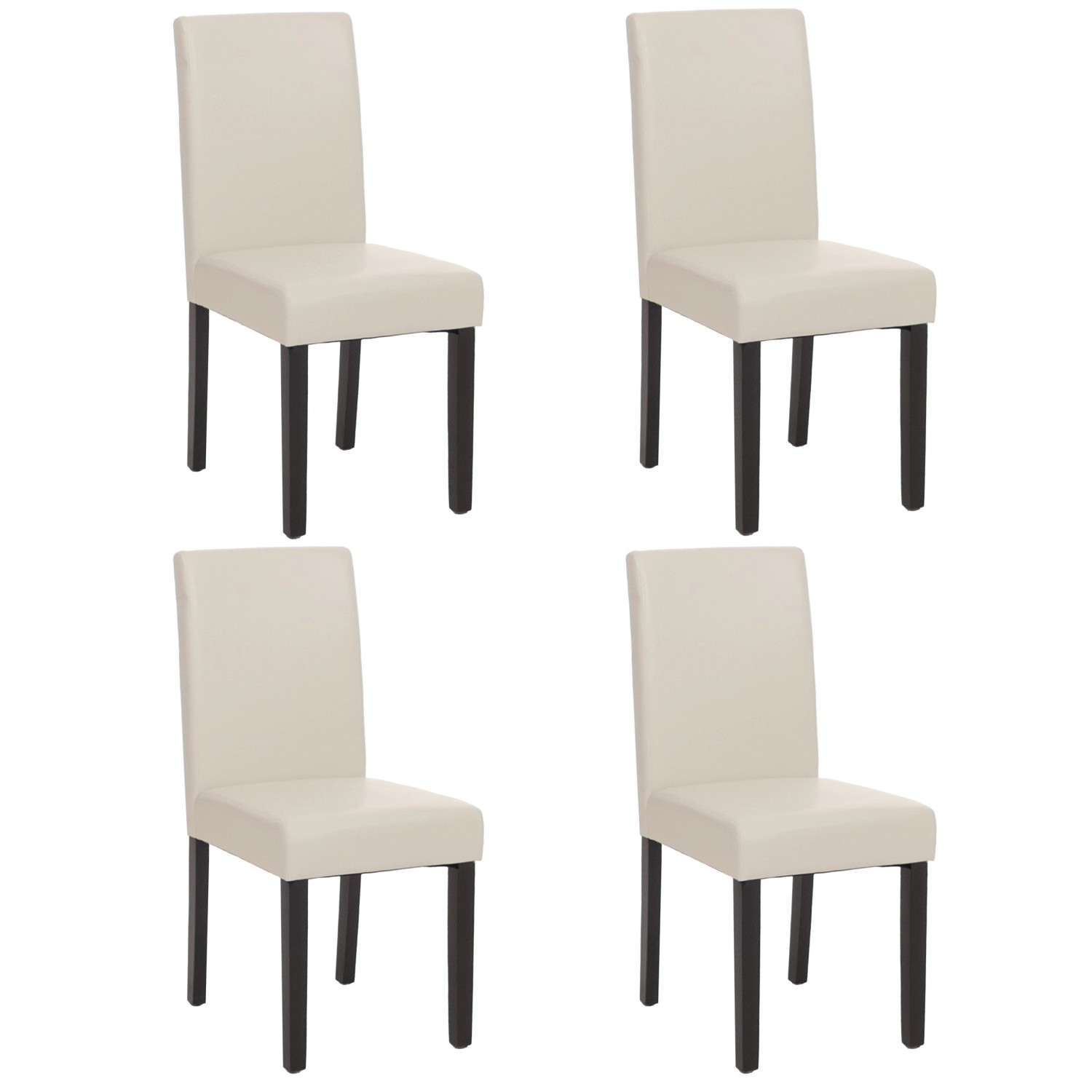 CHEFGASTRO Esszimmerstuhl 4er-Set Klassisch & Zeitlos 90x43x56cm Sitzhöhe 45cm Leder Weiß Dunkle Beine CHEFGASTRO Esszimmerstuhl 4er-Set Klassisch & Zeitlos 90x43x56cm Sitzhöhe 45cm Leder Weiß Dunkle Beine von CHEFGASTRO