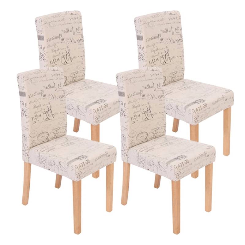 CHEFGASTRO Esszimmerstuhl 4er-Set Klassisch & Zeitlos 90x43x56cm Sitzhöhe 45cm Textil Mit Schriftzug Helle Beine Creme CHEFGASTRO Esszimmerstuhl 4er-Set Klassisch & Zeitlos 90x43x56cm Sitzhöhe 45cm Textil Mit Schriftzug Helle Beine Creme von CHEFGASTRO