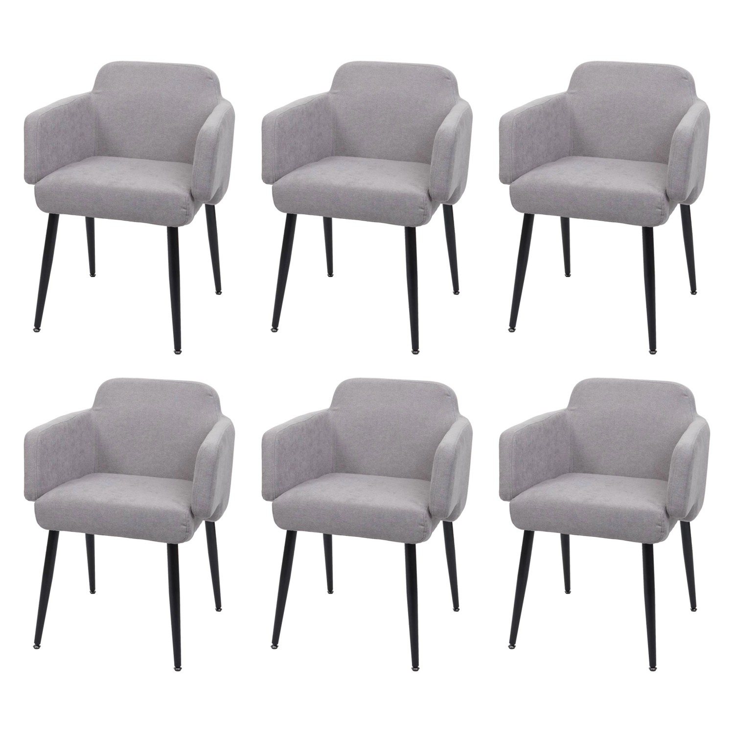 CHEFGASTRO Esszimmerstuhl 6er-Set 77x57x56cm Sitzhöhe 48cm Stoff/Textil Metall Grau Polsterstuhl Mit Armlehne CHEFGASTRO Esszimmerstuhl 6er-Set 77x57x56cm Sitzhöhe 48cm Stoff/Textil Metall Grau Polsterstuhl Mit Armlehne von CHEFGASTRO