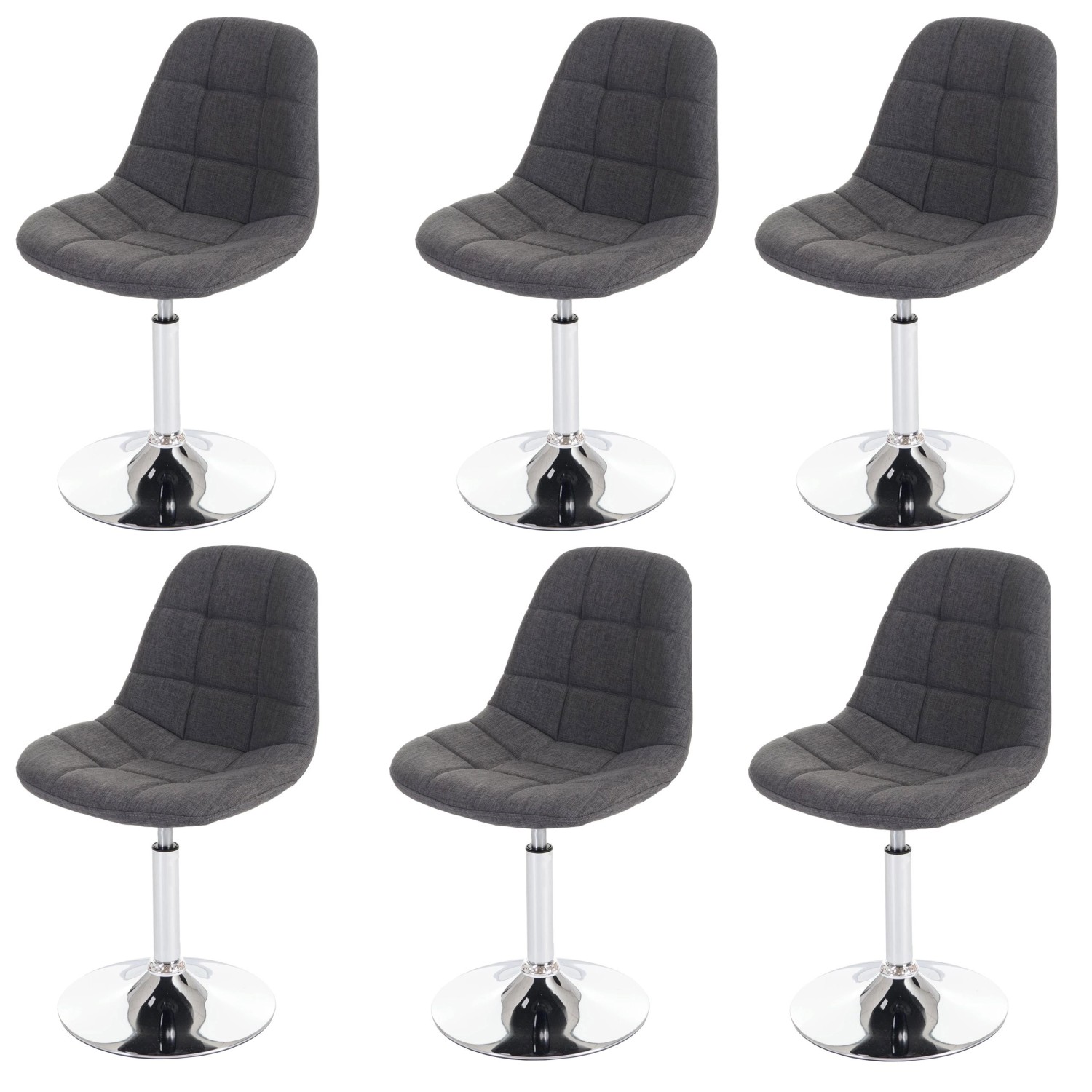 CHEFGASTRO Esszimmerstuhl 6er-Set 84x47x50cm Sitzhöhe 46cm Chrom Textil Hellgrau CHEFGASTRO Esszimmerstuhl 6er-Set 84x47x50cm Sitzhöhe 46cm Chrom Textil Hellgrau von CHEFGASTRO