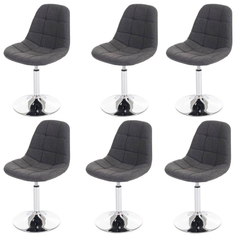 CHEFGASTRO Esszimmerstuhl 6er-Set 84x47x50cm Sitzhöhe 46cm Chrom Textil Hellgrau CHEFGASTRO Esszimmerstuhl 6er-Set 84x47x50cm Sitzhöhe 46cm Chrom Textil Hellgrau von CHEFGASTRO