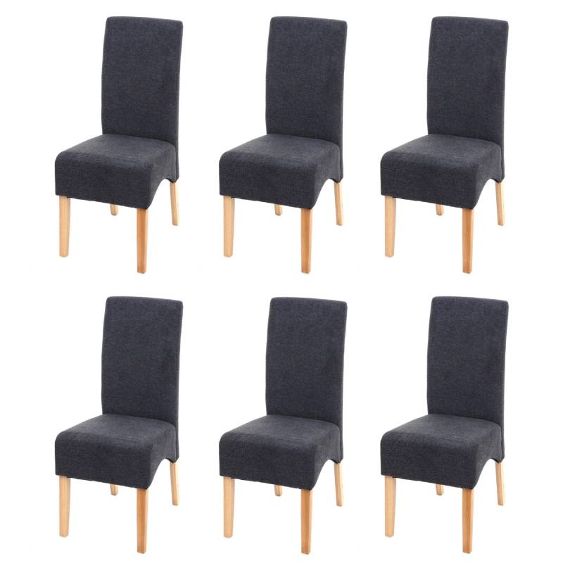 CHEFGASTRO Esszimmerstuhl 6er-Set Gepolstert 100x44x56cm Sitzhöhe 48cm Stoff/Textil Dunkelgrau Helle Beine CHEFGASTRO Esszimmerstuhl 6er-Set Gepolstert 100x44x56cm Sitzhöhe 48cm Stoff/Textil Dunkelgrau Helle Beine von CHEFGASTRO