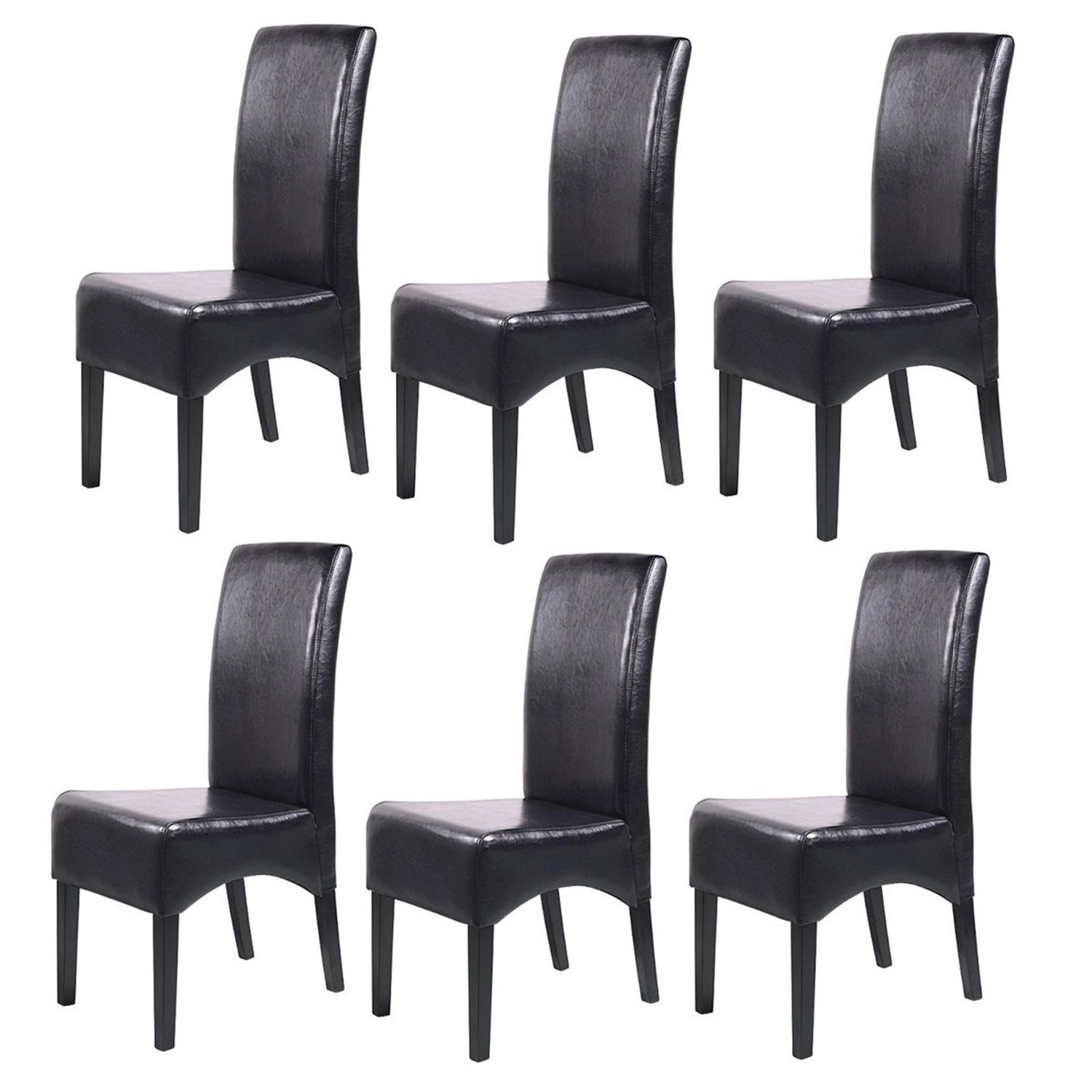CHEFGASTRO Esszimmerstuhl 6er-Set Gepolstert 102x44x54cm Sitzhöhe 47cm Leder Dunkle Beine Schwarz CHEFGASTRO Esszimmerstuhl 6er-Set Gepolstert 102x44x54cm Sitzhöhe 47cm Leder Dunkle Beine Schwarz von CHEFGASTRO