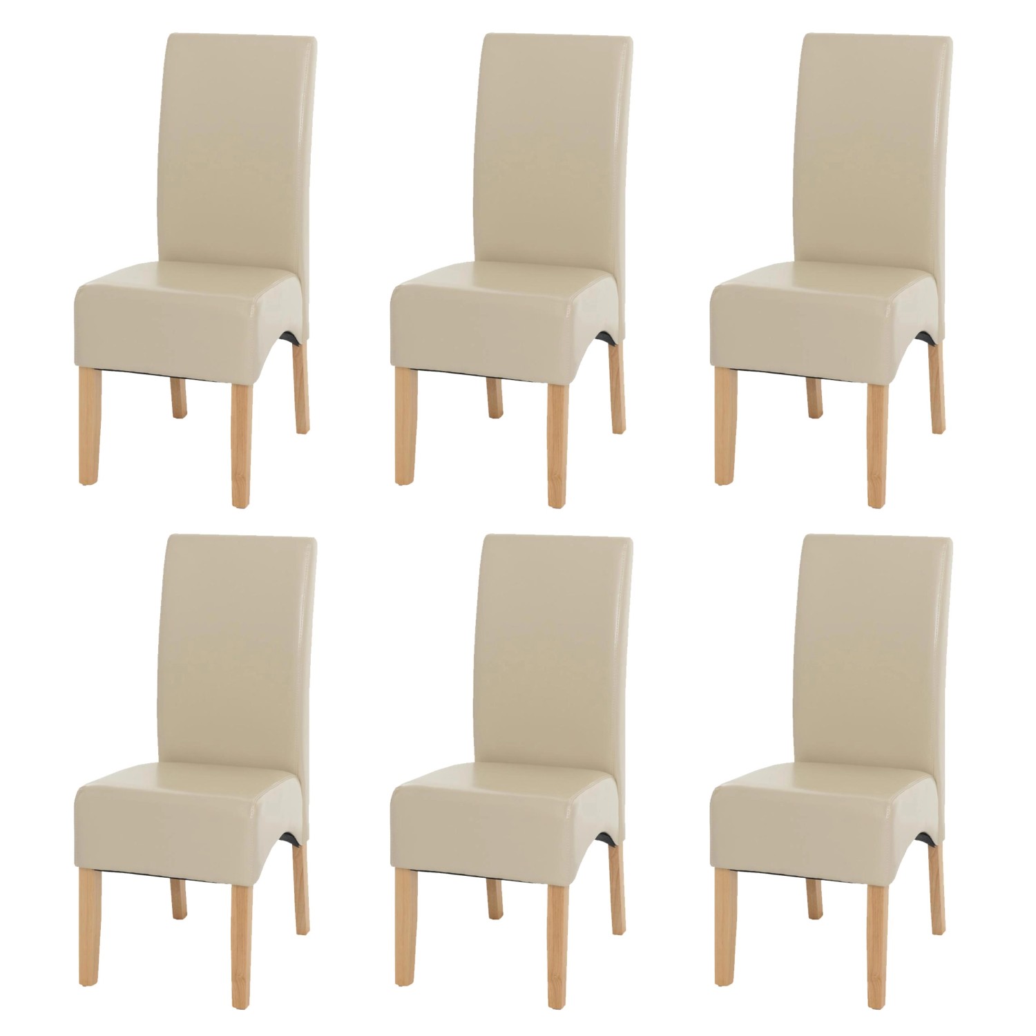 CHEFGASTRO Esszimmerstuhl 6er-Set Gepolstert 102x44x54cm Sitzhöhe 47cm Leder Helle Beine Creme CHEFGASTRO Esszimmerstuhl 6er-Set Gepolstert 102x44x54cm Sitzhöhe 47cm Leder Helle Beine Creme von CHEFGASTRO