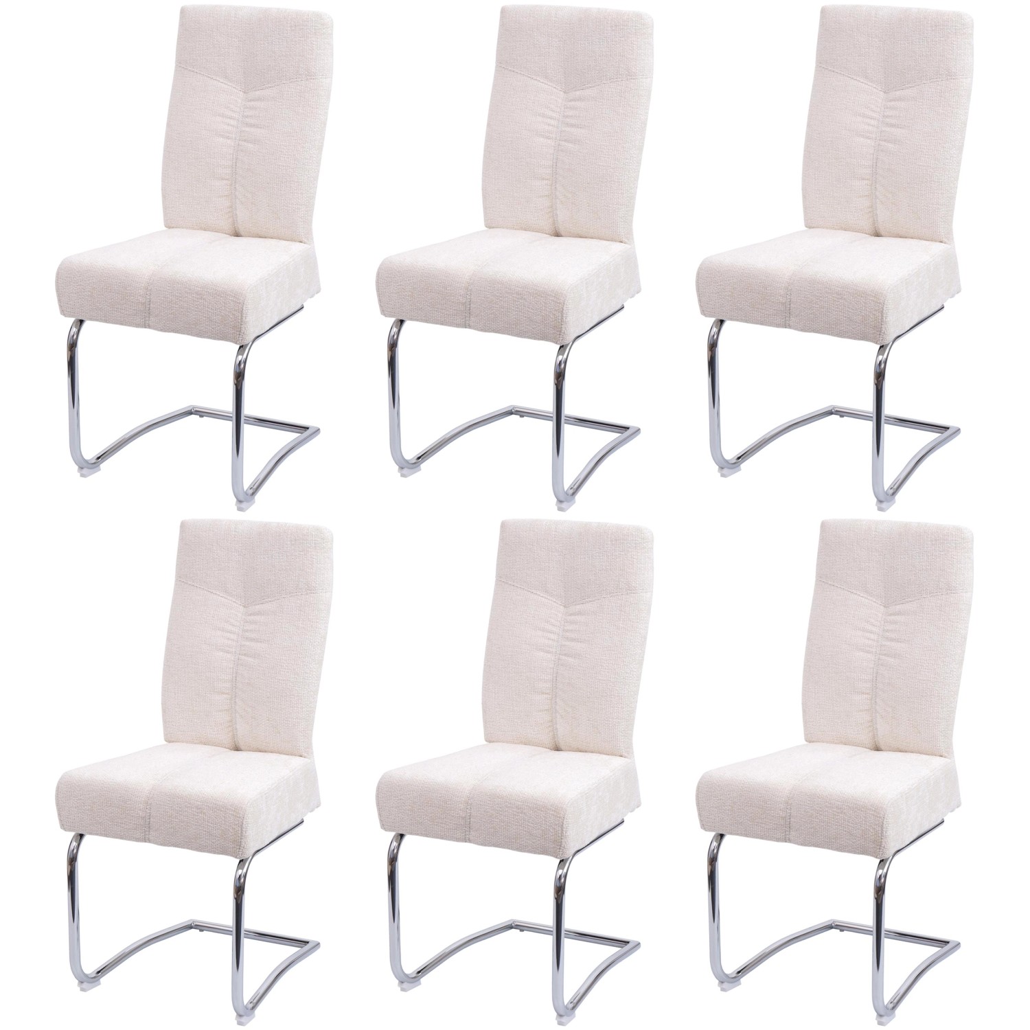 CHEFGASTRO Esszimmerstuhl 6er-Set Gepolstert 105x46x60cm Sitzhöhe 53cm Metall Stoff/Textil Chenille Creme CHEFGASTRO Esszimmerstuhl 6er-Set Gepolstert 105x46x60cm Sitzhöhe 53cm Metall Stoff/Textil Chenille Creme von CHEFGASTRO