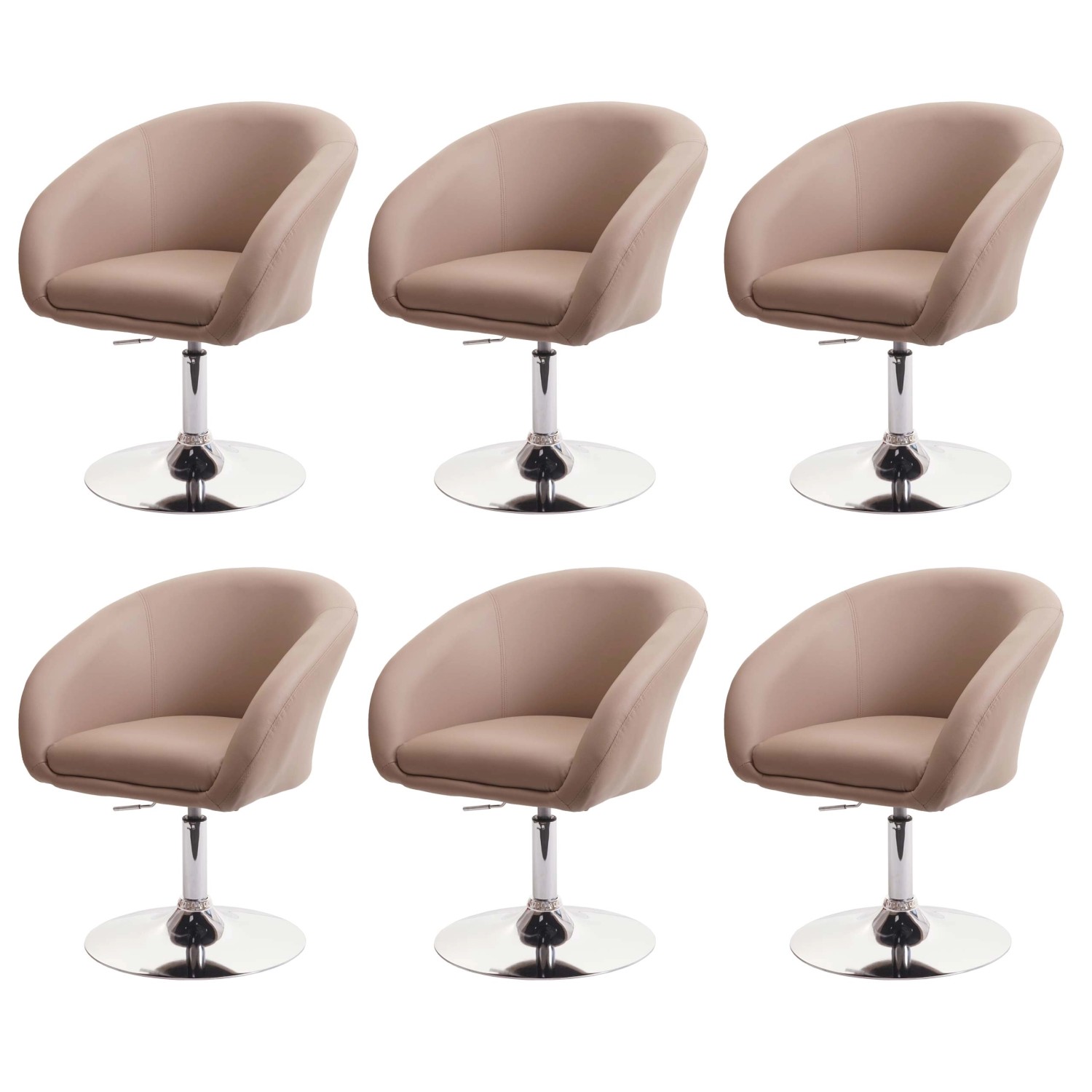 CHEFGASTRO Esszimmerstuhl 6er-Set Gepolstert 90x59x60cm Sitzhöhe 45cm Drehbar Höhenverstellbar Kunstleder Taupe CHEFGASTRO Esszimmerstuhl 6er-Set Gepolstert 90x59x60cm Sitzhöhe 45cm Drehbar Höhenverstellbar Kunstleder Taupe von CHEFGASTRO