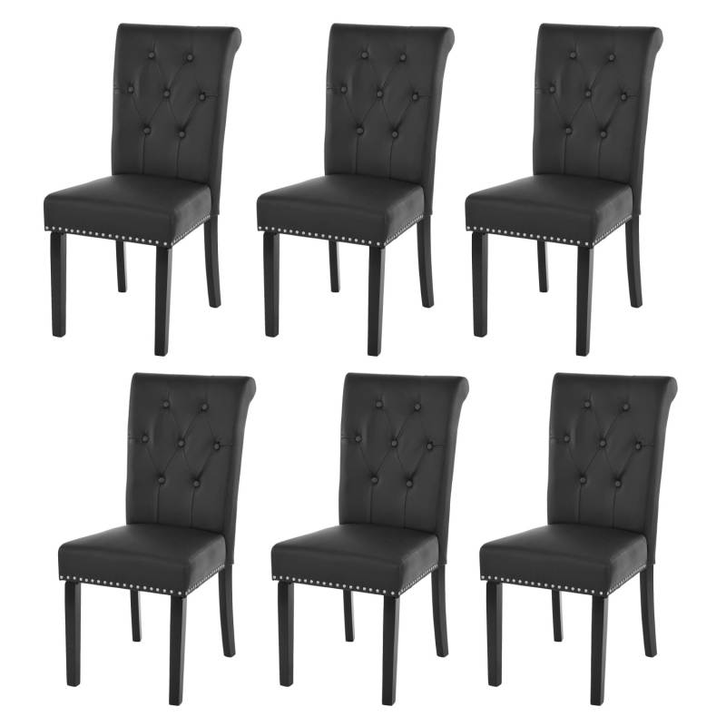 CHEFGASTRO Esszimmerstuhl 6er-Set Gepolstert 98x47x62cm Sitzhöhe 51cm Nieten Kunstleder Dunkle Beine Schwarz CHEFGASTRO Esszimmerstuhl 6er-Set Gepolstert 98x47x62cm Sitzhöhe 51cm Nieten Kunstleder Dunkle Beine Schwarz von CHEFGASTRO