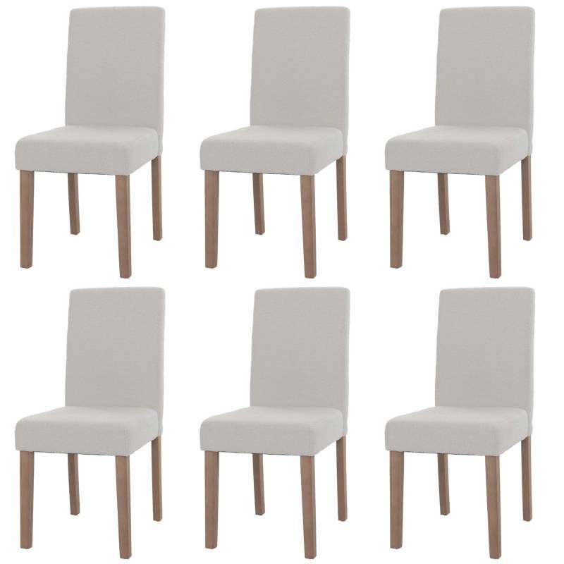 CHEFGASTRO Esszimmerstuhl 6er-Set Klassisch & Zeitlos 90x42x50cm Sitzhöhe 47cm Stoff/Textil Boucle Holz Naturfarbene Beine Creme CHEFGASTRO Esszimmerstuhl 6er-Set Klassisch & Zeitlos 90x42x50cm Sitzhöhe 47cm Stoff/Textil Boucle Holz Naturfarbene Beine Creme von CHEFGASTRO