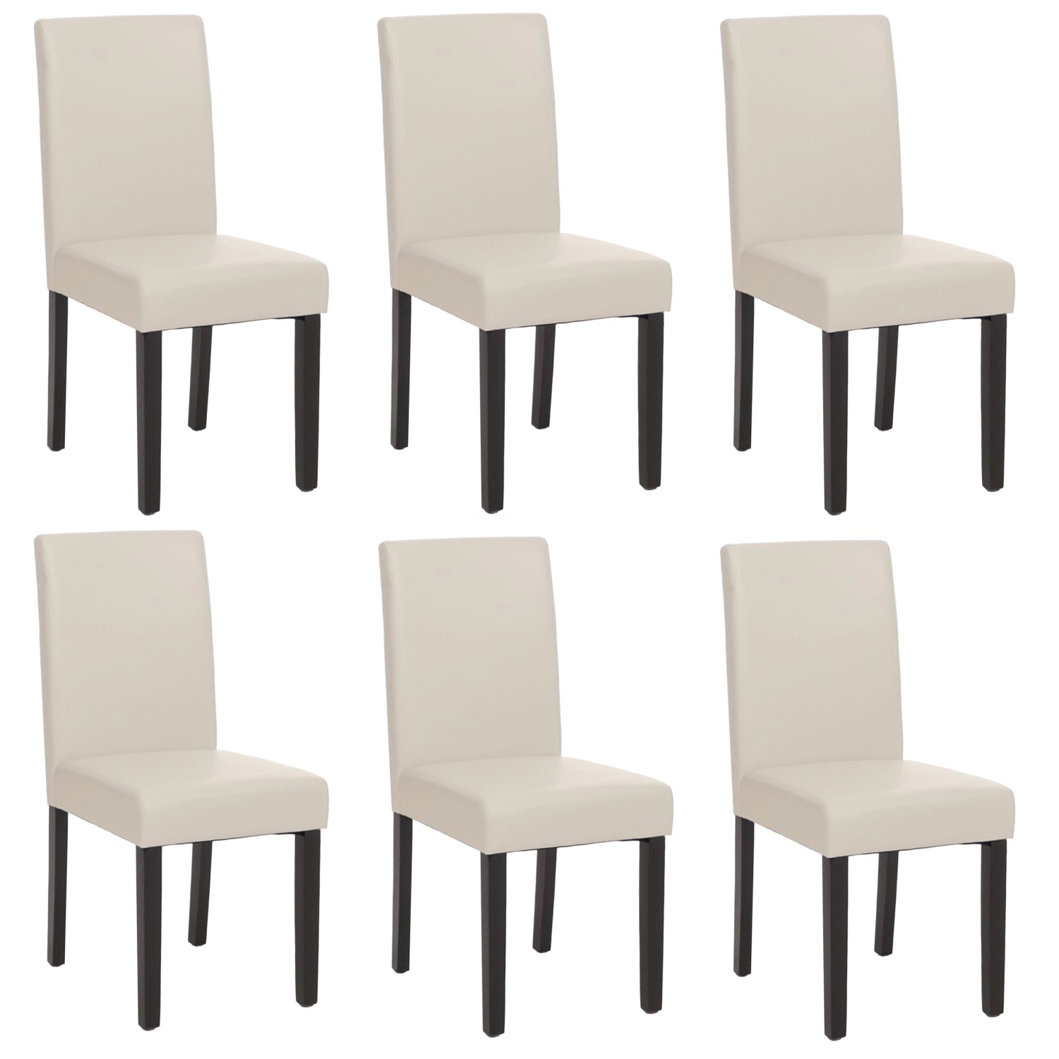 CHEFGASTRO Esszimmerstuhl 6er-Set Klassisch & Zeitlos 90x43x56cm Sitzhöhe 45cm Kunstleder Dunkle Beine Weiß CHEFGASTRO Esszimmerstuhl 6er-Set Klassisch & Zeitlos 90x43x56cm Sitzhöhe 45cm Kunstleder Dunkle Beine Weiß von CHEFGASTRO