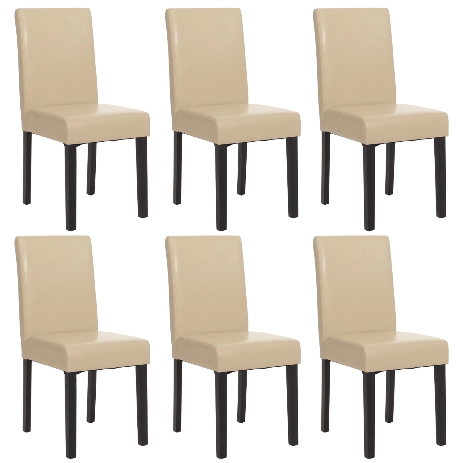 CHEFGASTRO Esszimmerstuhl 6er-Set Klassisch & Zeitlos 90x43x56cm Sitzhöhe 45cm Leder Dunkle Beine Creme CHEFGASTRO Esszimmerstuhl 6er-Set Klassisch & Zeitlos 90x43x56cm Sitzhöhe 45cm Leder Dunkle Beine Creme von CHEFGASTRO