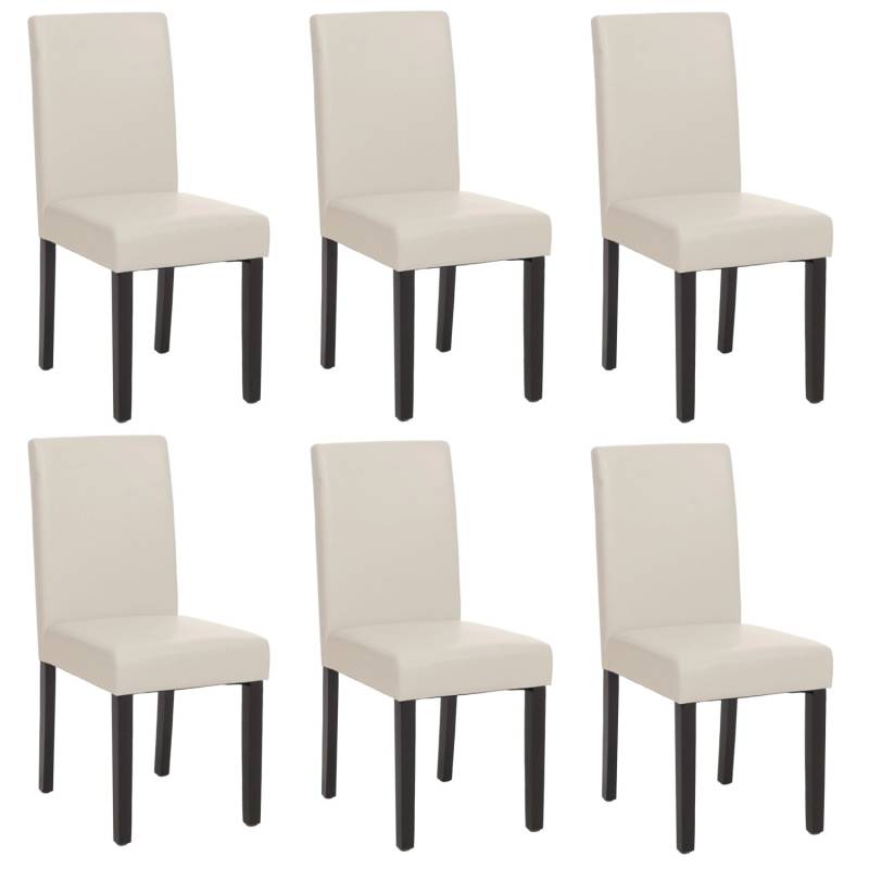 CHEFGASTRO Esszimmerstuhl 6er-Set Klassisch & Zeitlos 90x43x56cm Sitzhöhe 45cm Leder Dunkle Beine Weiß CHEFGASTRO Esszimmerstuhl 6er-Set Klassisch & Zeitlos 90x43x56cm Sitzhöhe 45cm Leder Dunkle Beine Weiß von CHEFGASTRO